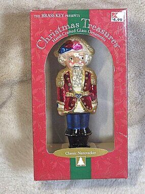 VTG Brass Key Christmas Treasures Classic Nutcracker *Heart* Ornament MIB